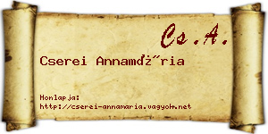 Cserei Annamária névjegykártya